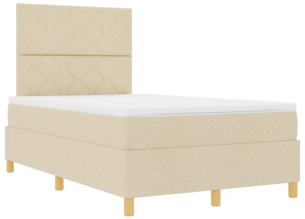 Box Spring Ágy Matrac Krém Kis franciaágy Szövet
