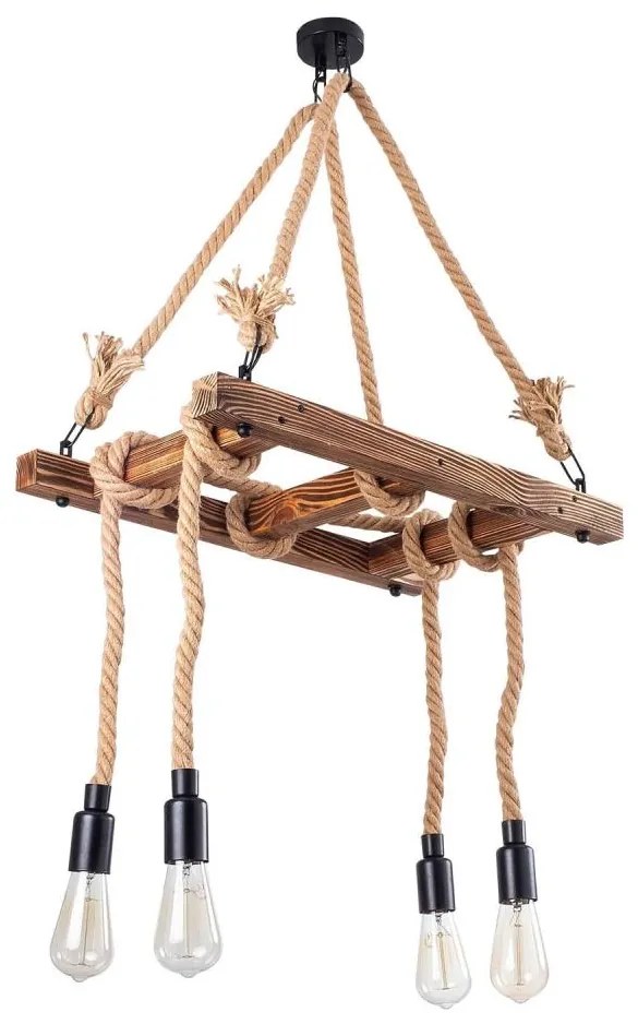 EREBOS kábelre szerelt csillár 4xE27/40W/230V barna