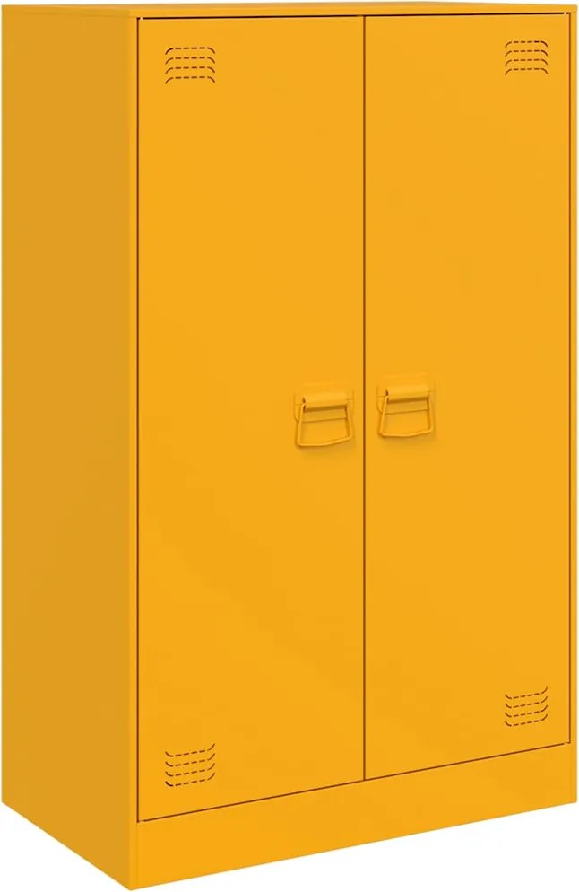 vidaXL mustársárga acél tálalószekrény 67 x 39 x 107 cm