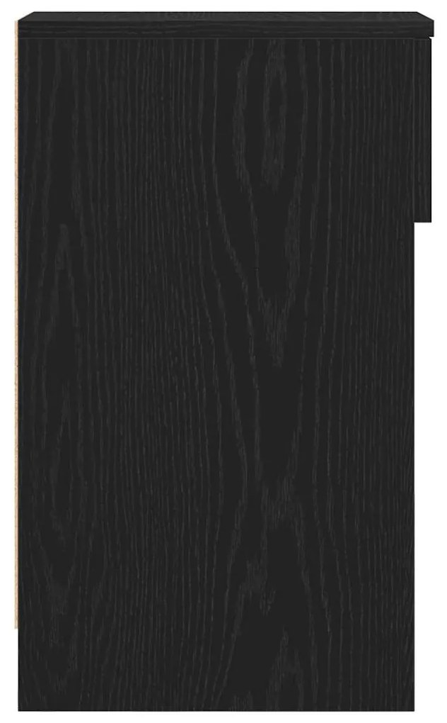 éjjeliszekrények fiókos 2 db fekete tölgy 20 x 36 x 60 cm