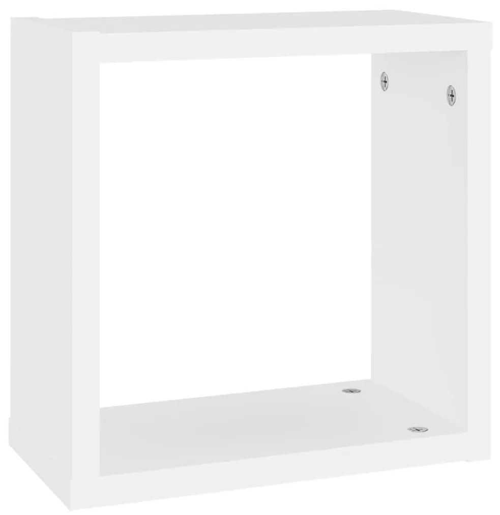 2 db fehér fali kockapolc 30 x 15 x 30 cm