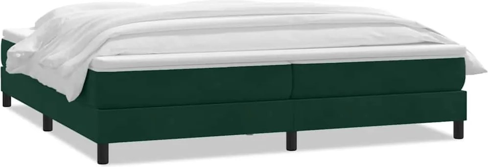 vidaXL sötétzöld bársony rugós ágy matraccal 180x220 cm
