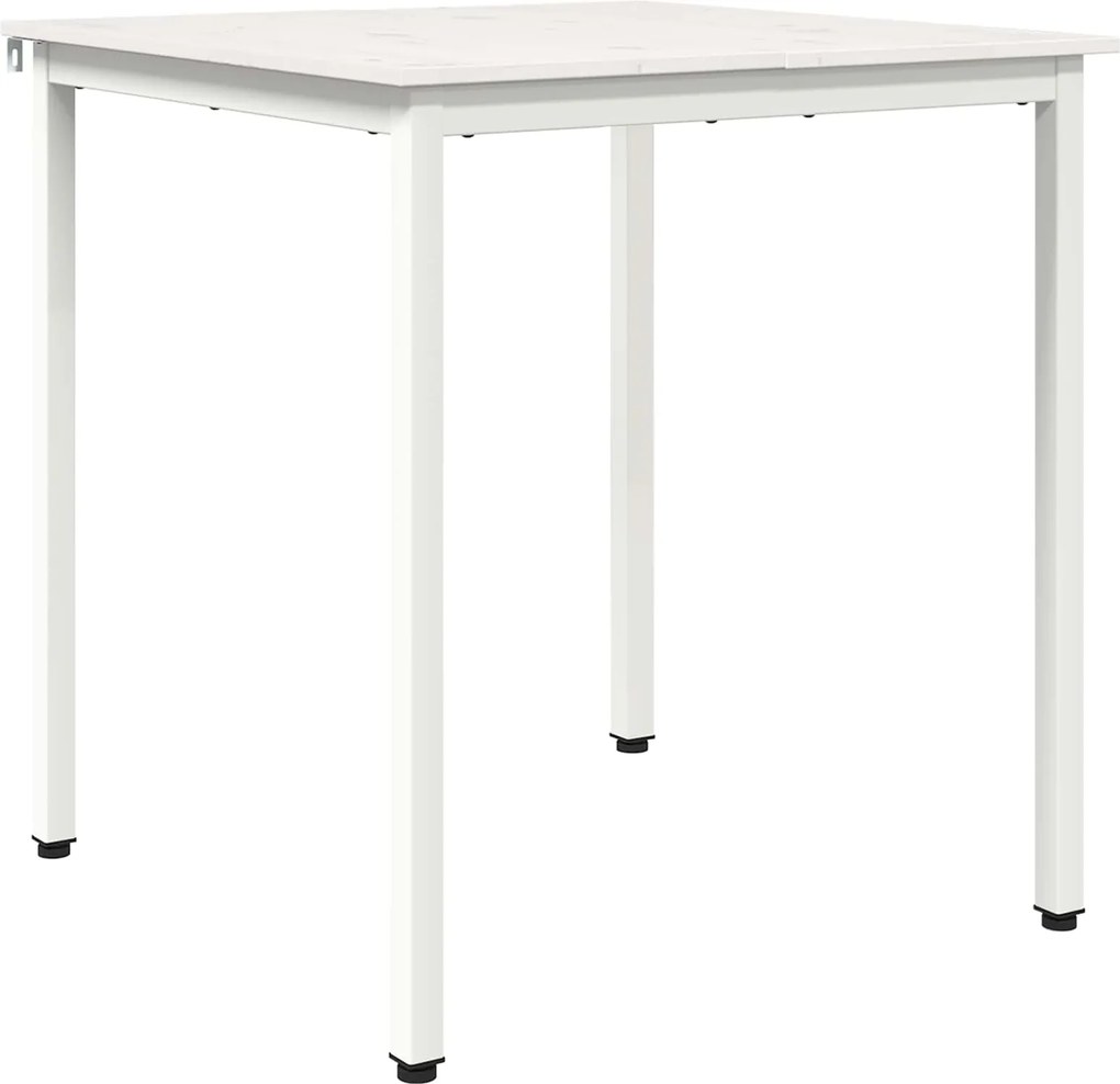 vidaXL Étkezőasztal Fehér 70 x 70 x 75 cm Tömör fenyőfa