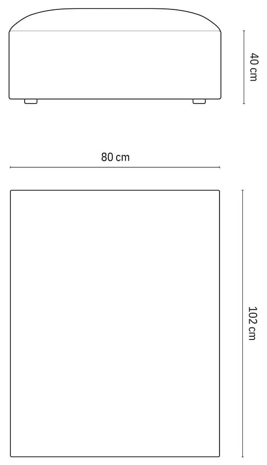Bézs bársony lábtartó Jodie – Micadoni Home