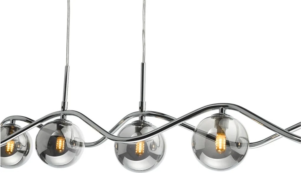 Dar Lighting modern függeszték lysandra füstös csiszolt króm darlys6250