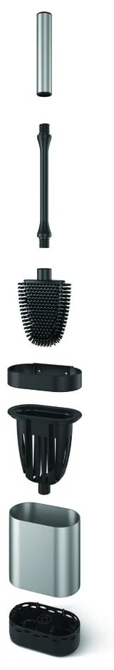 Sötétszürke rozsdamentes acél WC-kefe Cleany – Metaltex