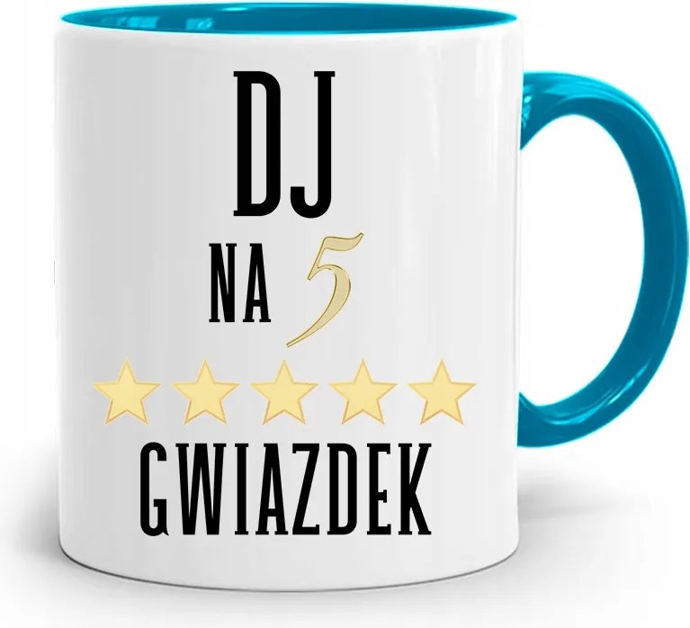 Dja Zene Bögre Kék Ötcsillagos, fényképes nyomott mintával