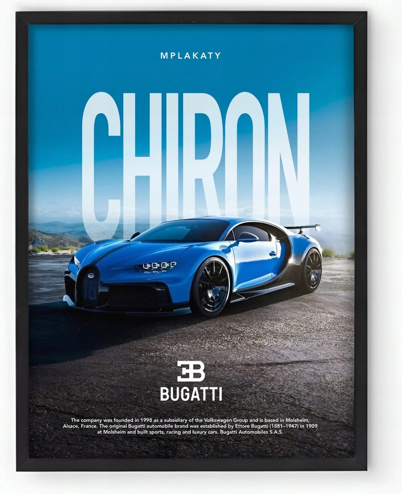 Bugatti Chiron keretes poszter 20x30 cm Ajándék ötlet
