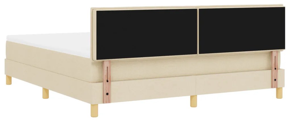 Boxspring Ágy Matraccal és LED-del Krém 180x200 cm Szövet