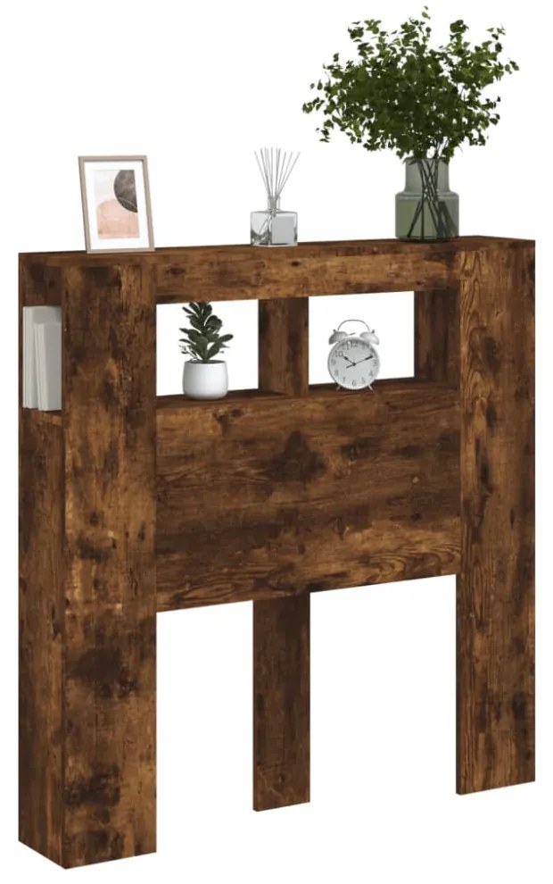 sonoma tölgy színű szerelt fa LED-es fejtámla 100x18,5x103,5 cm