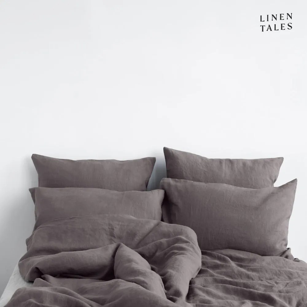 Sötétszürke egyszemélyes len ágyneműhuzat 135x200 cm – Linen Tales