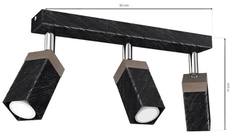 Spotlámpa SOLO 3xGU10/MR11/40W/230V fekete