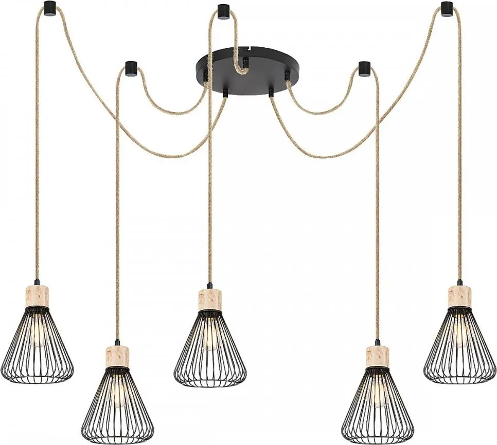 Farfalle beltéri függeszték 5xe27 ip20 fekete