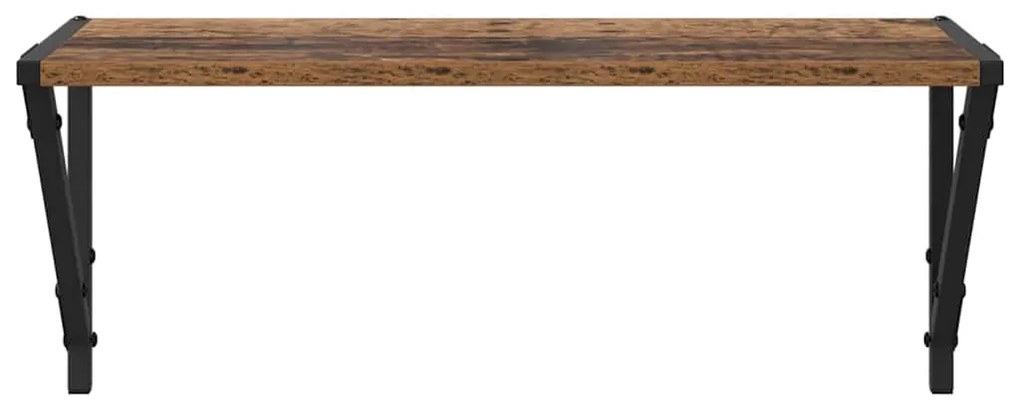 Falpolcok polcokkal 2 pcs Öreg fa 60 x 25 x 25,5 cm Faanyag