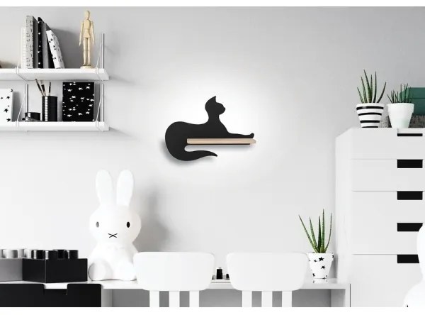 LED gyerekszoba fali lámpa polccal BLACK CAT LED/5W/230V