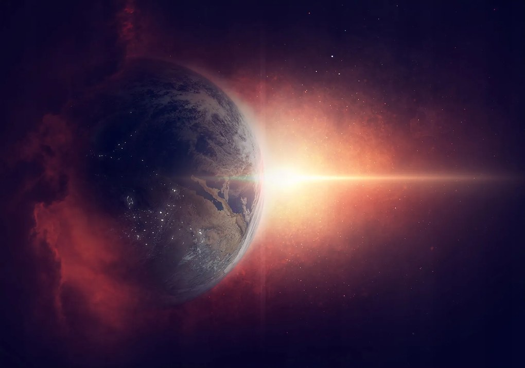 Fotótapéta Kozmikus Föld ragyogása az Univerzum mélyéről 254x184 +ragasztó