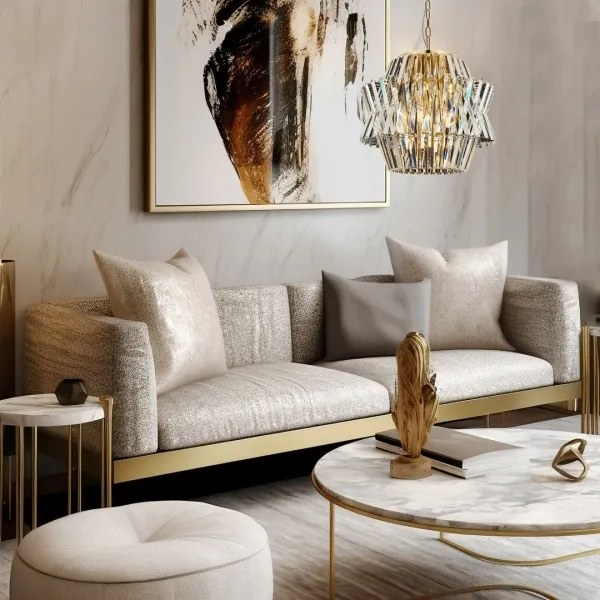 Kristály csillár láncon CROWN 12xE14/40W/230V arany