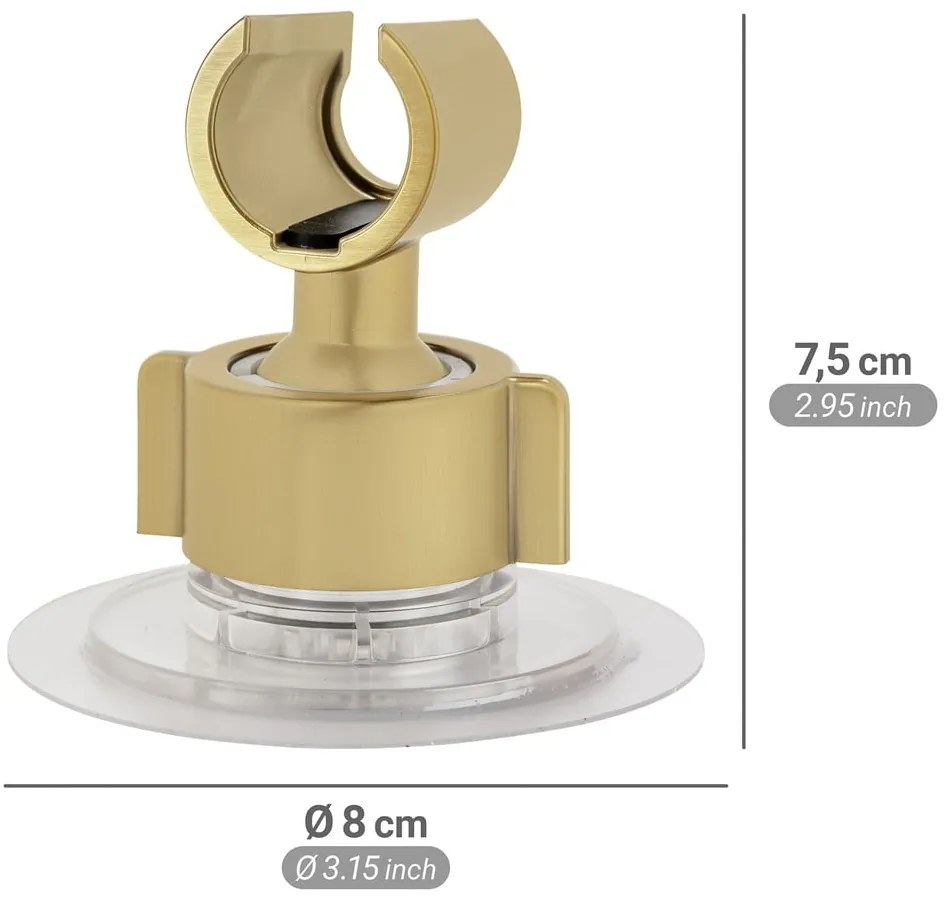 Aranyszínű öntapadós műanyag zuhanyfej tartó Libertà – Wenko