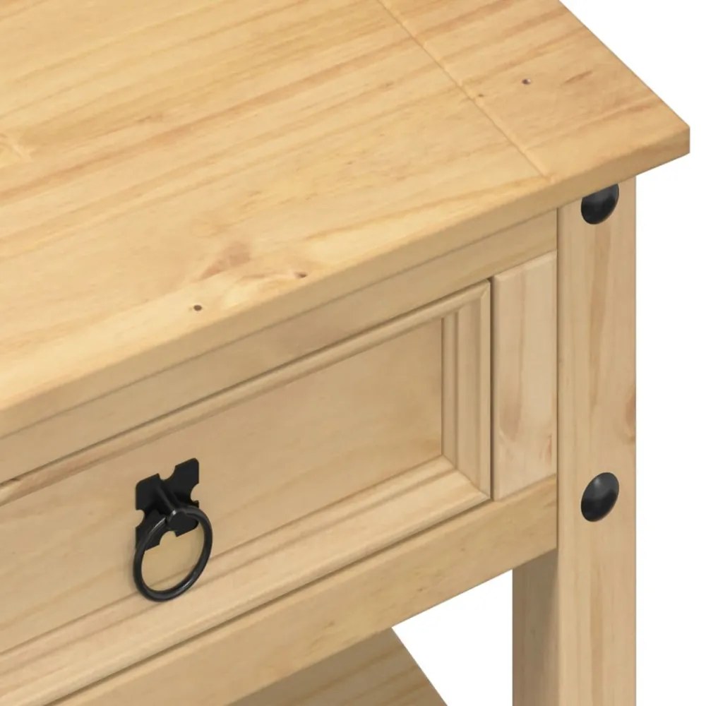 Corona tömör fenyőfa dohányzóasztal fiókokkal 100x48x45 cm