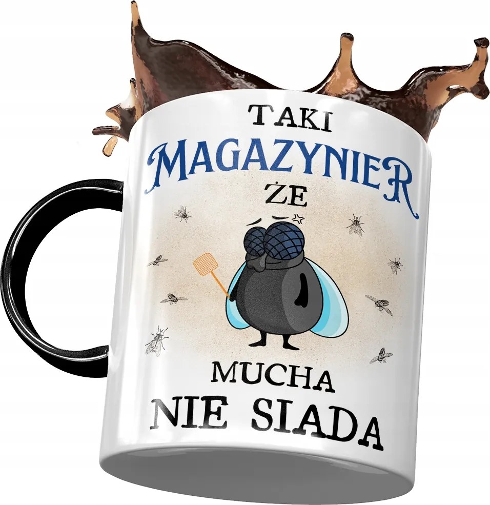 Fekete Raktáros Bögre Olyan, Hogy A Legyek Nem Ülnek Nyomtatott Fotóval