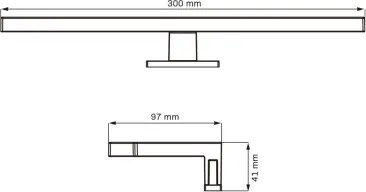 LED Fürdőszobai tükörmegvilágítás MILOS LED/5W/230V 4000K 30 cm IP44 fekete