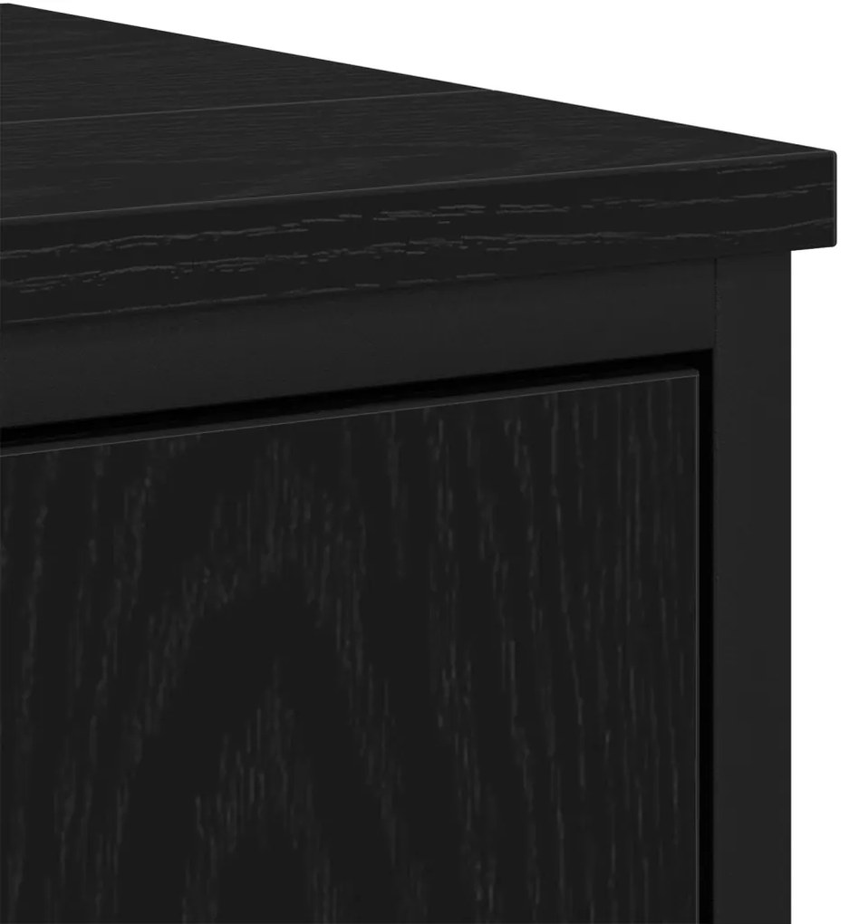 Fürdőszobai Mosdószekrény Fekete Tölgy 80x30x60 cm Műanyag