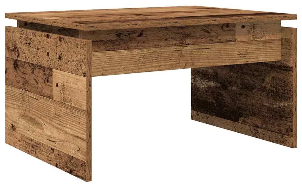 antik fa színű szerelt fa dohányzóasztal 68 x 50 x 38 cm
