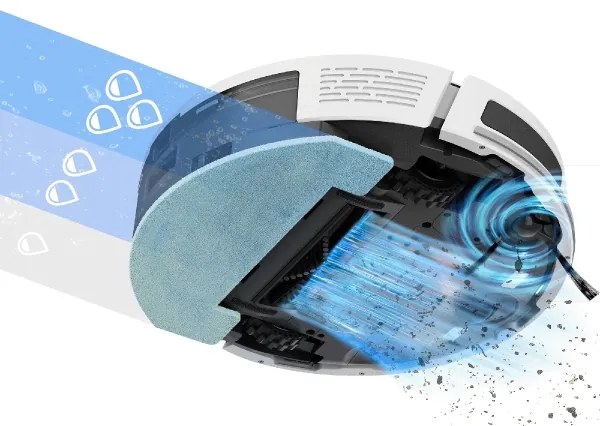 TESLA Electronics RoboStar - Okos, 2 az 1-ben robotporszívó, 3200 mAh, Wi-Fi, fehér