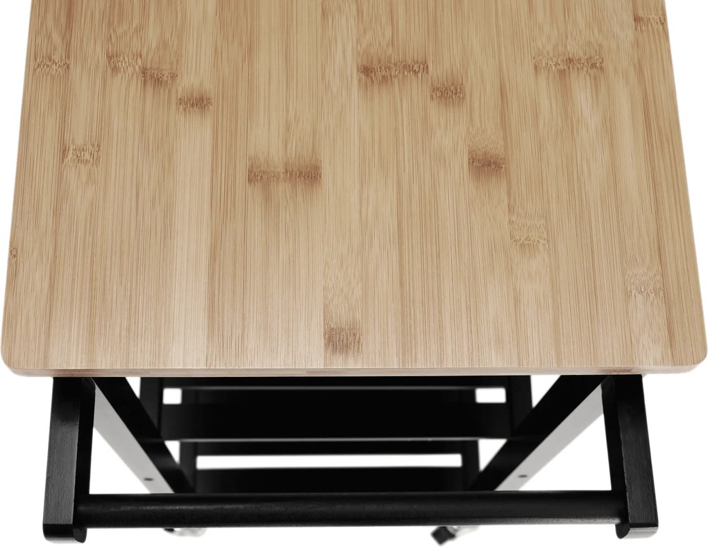 Tálalókocsi, természetes/fekete, ARETE