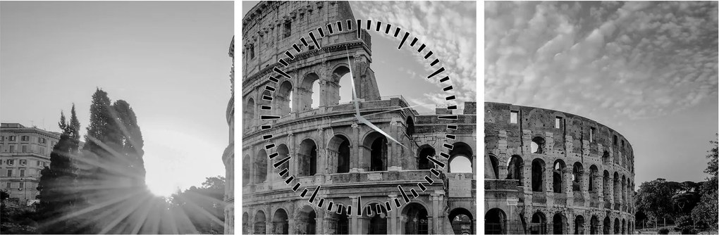 Kép - Colosseum Rómában, fekete-fehér (órával) (90x30 cm)