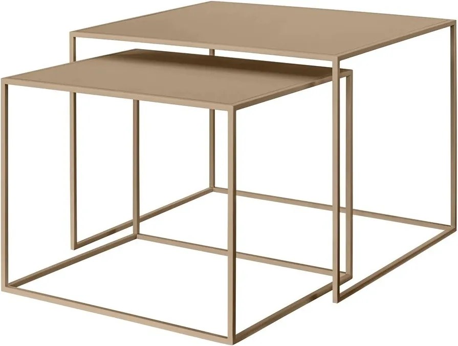 Világosbarna fém dohányzóasztal szett 2 db-os 50x60 cm Fera – Blomus