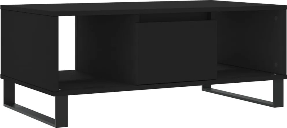 vidaXL fekete szerelt fa dohányzóasztal 90x50x36,5 cm