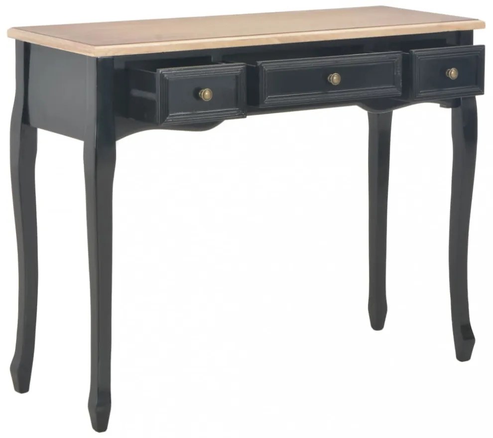 280046 Dressing Console Table with 3 Drawers Black