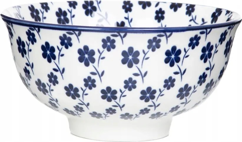 Navia sötétkék virágmintás tál 12 cm Homla