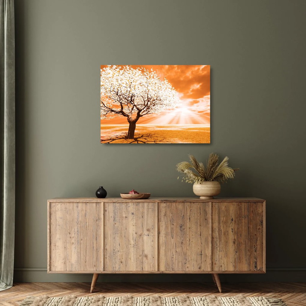 Narancssárga fa képe (üvegen) (70x50 cm)