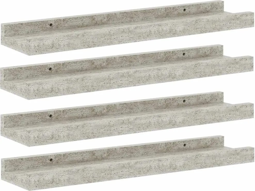 vidaXL 4 db betonszürke fali polc 40 x 9 x 3 cm