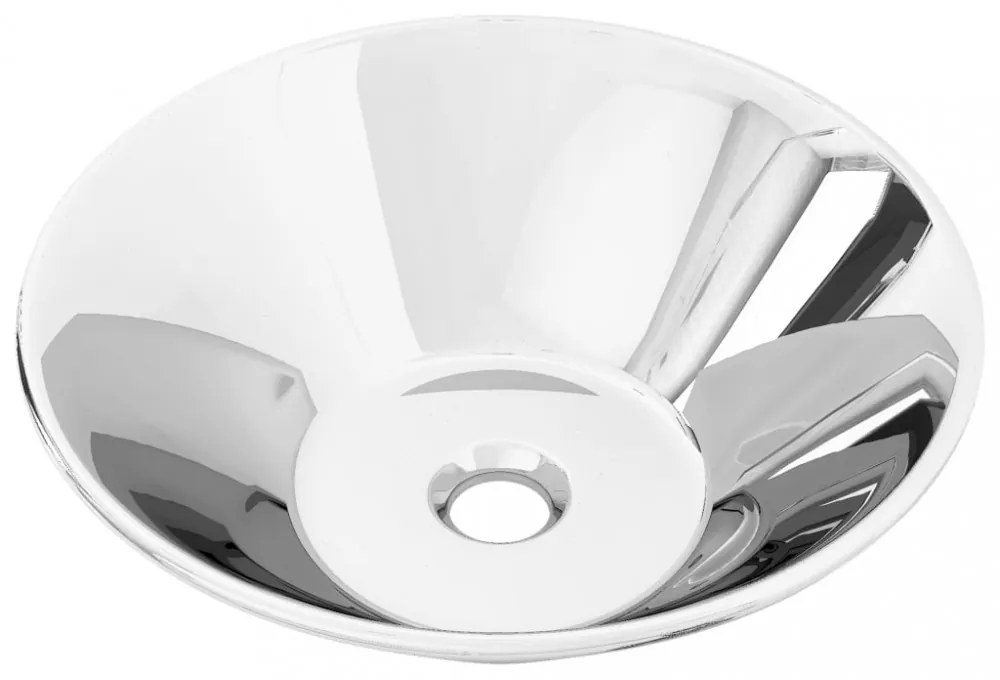 Ezüstszínű kerámia mosdókagyló 42 x 14 cm