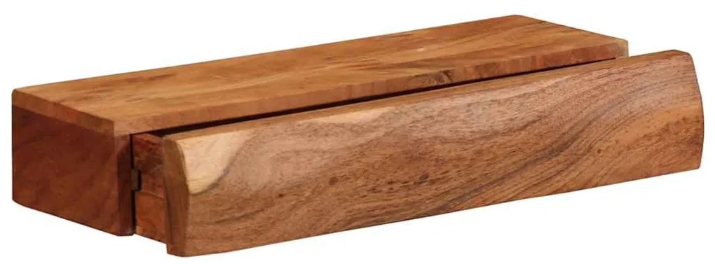 2 darab tömör akácfa fali polc 40x17x8 cm