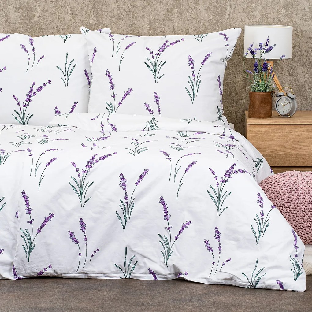 4Home Lavender pamut ágyneműhuzat, 140 x 200 cm, 70 x 90 cm, 140 x 200 cm, 70 x 90 cm