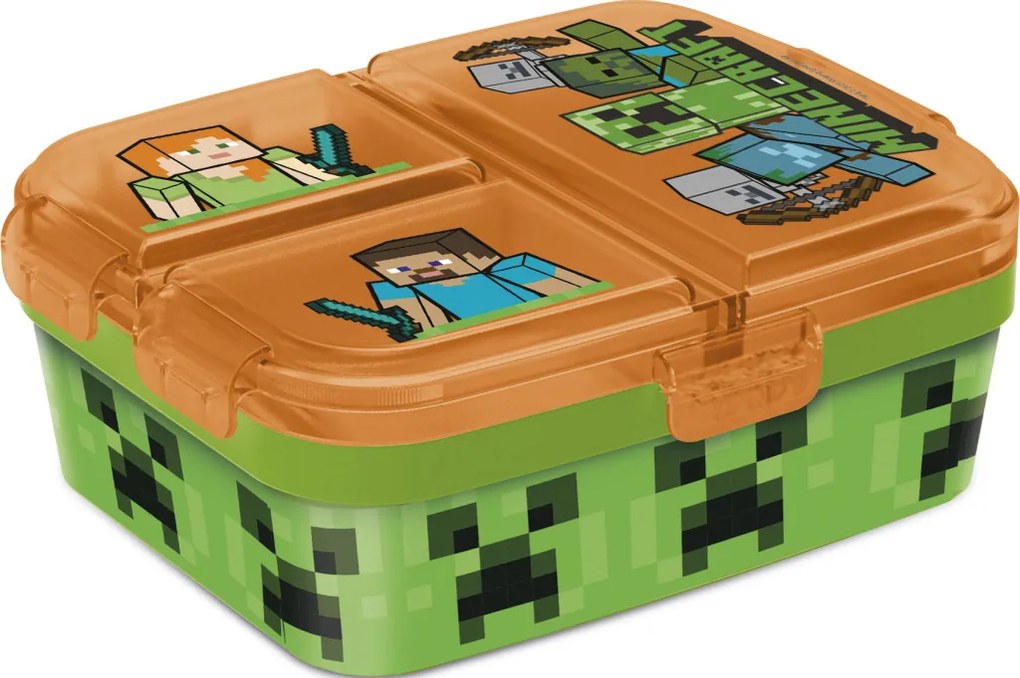 Minecraft Battle több rekeszes uzsonnás doboz, szendvicsdoboz XL