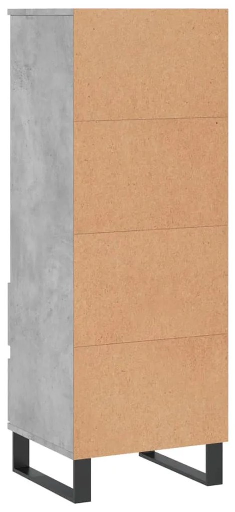 betonszürke szerelt fa magasszekrény 40 x 36 x 110 cm