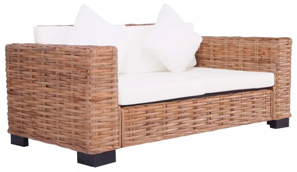 2-személyes természetes rattan kerti kanapé