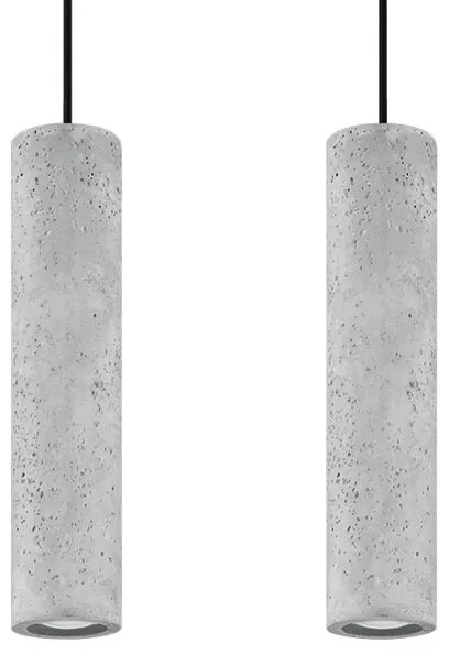 Sollux SL.0654 - LUVO 2xGU10/40W/230V beton/fekete függeszték