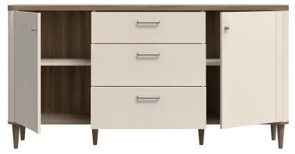 Fiókos komód VIRO, barna/bézs