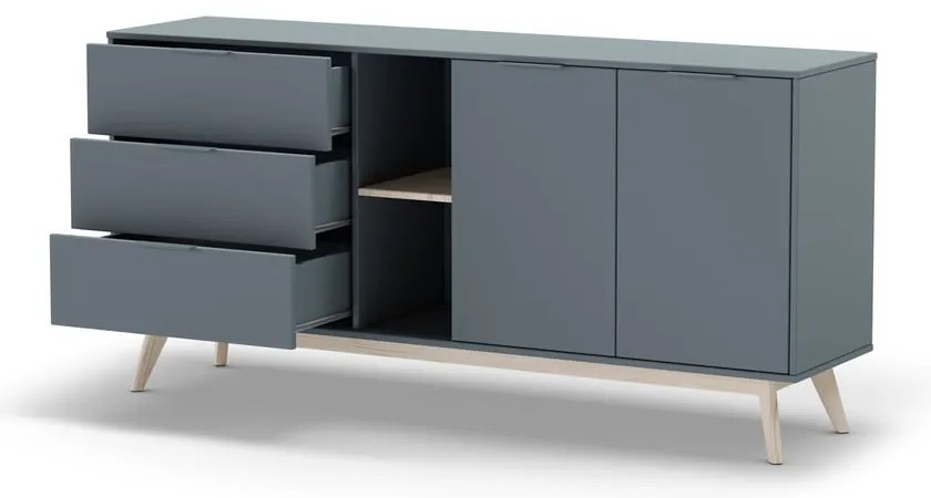 Szürkészöld komód 165x80x40 cm Pisco – Marckeric