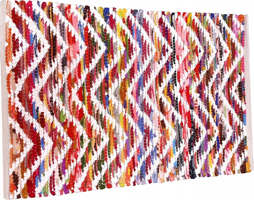 Téglalap alakú Szőnyeg Természetes Juta Kézzel Szőtt 60x90 cm Színes