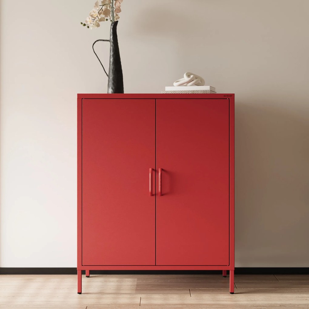 Szafka z półkami VITO, 800 x 1015 x 400 mm, Modern: czerwona