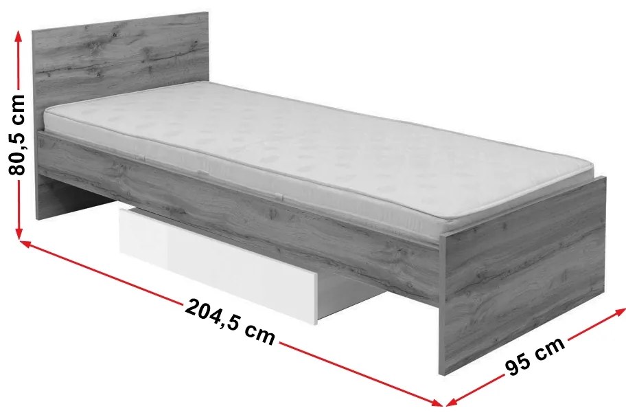 Egyszemélyes ágy 90 cm Zella LOZ/90. 702289