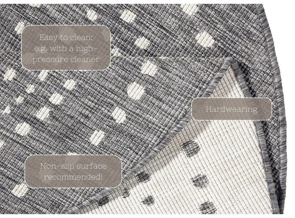 Bali szürke kültéri szőnyeg, ⌀ 200 cm - NORTHRUGS
