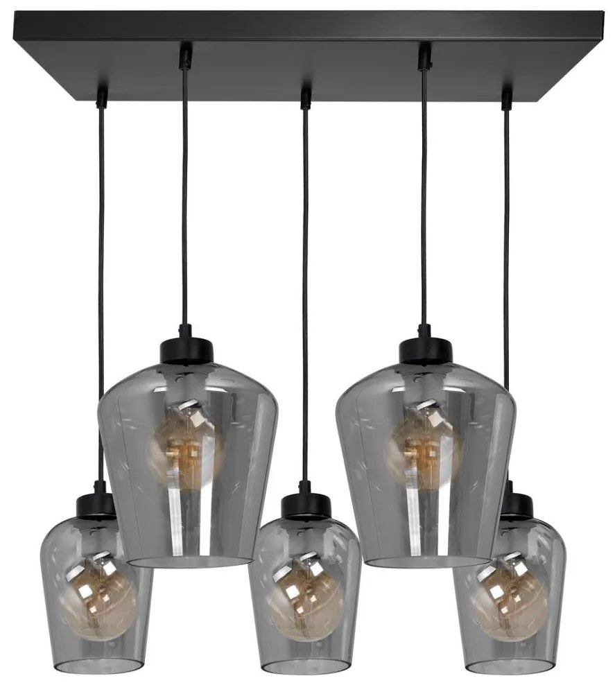 Csillár SANTIAGO 5xE27 / 60W / 230V fekete